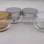 golden color round acrylic cosmetic packaging jar