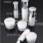 Plastic Cosmetic Packaging, Taper-shaped Acrylic Cream Jar and Lotion Bottle with Pump