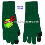 fashional cartoon image heat transfer on texting gloves