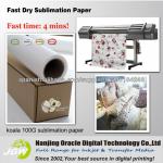 64&#39;&#39;fast dry sublimation paper for polyester 70g,100g