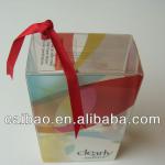 Printing clear gift plastic pvc box with ribbon