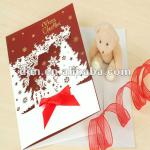 Red /White/Funny greeting paper card for Christmas Day
