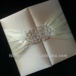 Folio Gate Silk Invitations Folder Embellish With Unique Rhinestone Buckles--------CART252