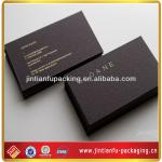 black plain business card with silver stamping letters