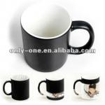 11oz Black Coated Mug with White Sublimation Printing Area