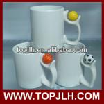 hot new products for 2014 football shaped sublimation ceramic football mug
