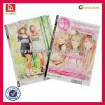Customize glossy lamintion with saddle stitch unique catalogue printing