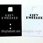 Matte black paper hang tags with film lamination