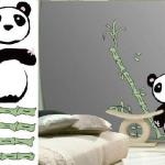 waterproof lovely panda pvc wall decoratable stickers