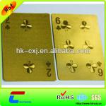 golden luxurious steel metal playing cards