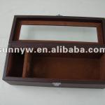 classical wooden wine box with window