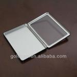 rectangular hinged tin box with clear pvc window