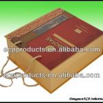 Brown cardboard cigar box with flocking insert