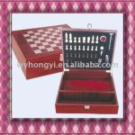 wooden wine packaging box with chess set