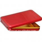 rectangular metal tobacco box with hinged lid