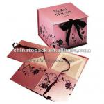 Paper Folding Gift Box with PVC window&amp;Ribbon Closure