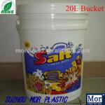 5 Gallon 20L virgin PP plastic round bucket for paint with easy pull lid and handle
