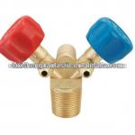 Y valve for refrigerant cylinder for cryogen