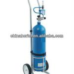 hospital and medical oxygen cylinder with steel trolley