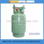 Refillable refrigerant gas cylinder