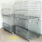 Collapsable Mesh Crate/stackable mesh container/metal pallet cage/wire box container basket cages