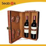 2 bottles Wine bottle box with tool box WB1228