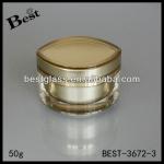 50g acrylic cream empty jar, eye shape acrylic cream jar BEST-3672-3