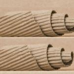 A rolled up section of corrugated cardboard YB-11013