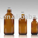 Amber boston round glass bottles BR-001