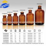 Amber Molded Injection Vials for Antibiotics ,pharmaceutical glass bottle 8ml-100ml