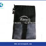 Black nylon mesh drawstring bags YHJ0007