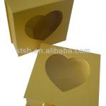 Book shaped box which the lid have a heart plastic see through and with satin ribbon tie at front SH-101705