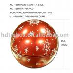 Christmas Metal Tin Ball with colorful printing HDO-C01