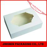 Customized custom white paper cupcake box with window JM1616