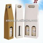 Factory Direct Sale Luxury Corrugated Cardboard Gift Wine Bag with Window for Wine Packaging ZC-CP-33