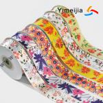 Flowers printed gift package satin ribbon