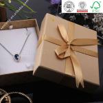 Luxury large jewelry cardboard box packaging with bow on top welcomed in North America market SMCC0006