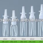 Plastic PET/HDPE/PE nasal spray bottle with nasal spray pump 18mm 20mm 22mm 10-60ml