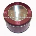 Round tin with PVC window DL72401