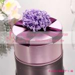 Wedding Wholesale Candy Tins Boxes With Flower and Ribbon ZJWFB071-8