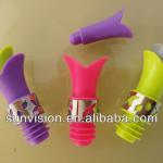 wine bottle lid,stainless steel + silicone,wine pourer and stopper